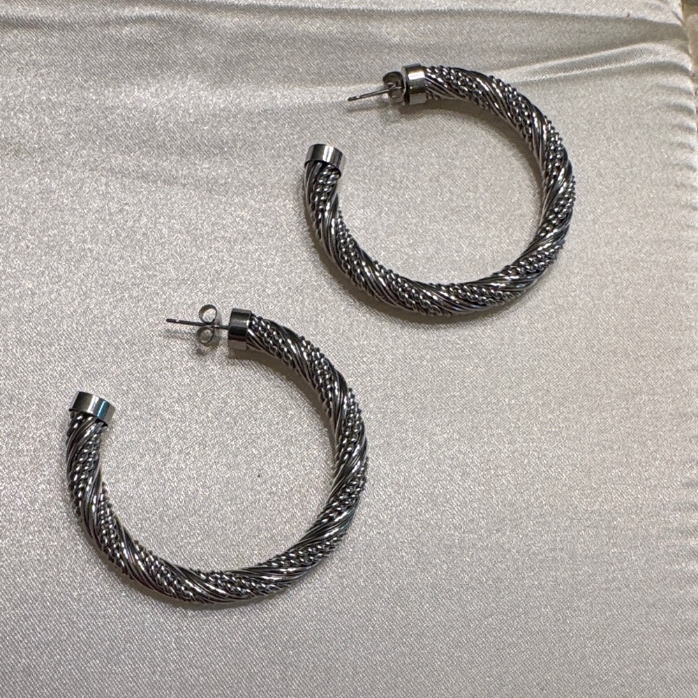 Elegant Silver Hoop Earrings